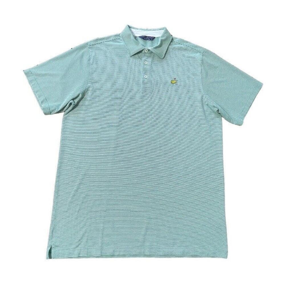 Clubhouse Collection Augusta National Polo Shirt Italy Made Striped Green XL Men - Picture 2 of 9
